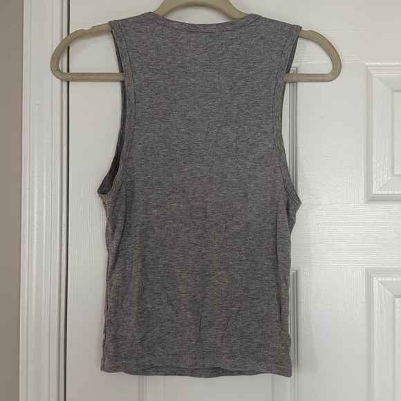 gigi ribbed cotton crop heather gray tank - Picture 4 of 4
